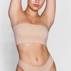 Skims Bandeau Tube Top Small Brown Neutral Strapless Stretch tan bra
